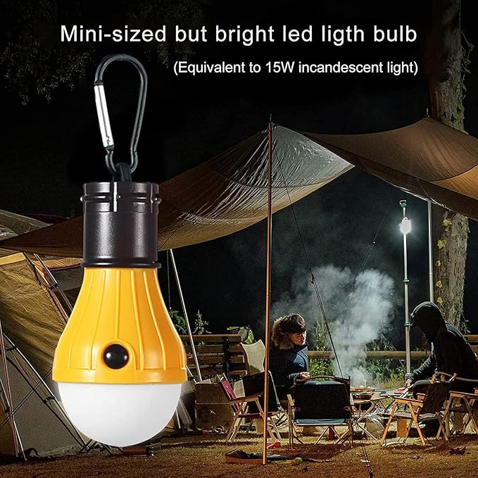 LED Camping Tent Lantern, Portable Outdoor Waterproof Emergency Light Bulb, Battery Powered with Clip Hook, Super Bright, for Hiking, Party,Camping, Fishing, Power Failure (5 Packs, Multi-Color)