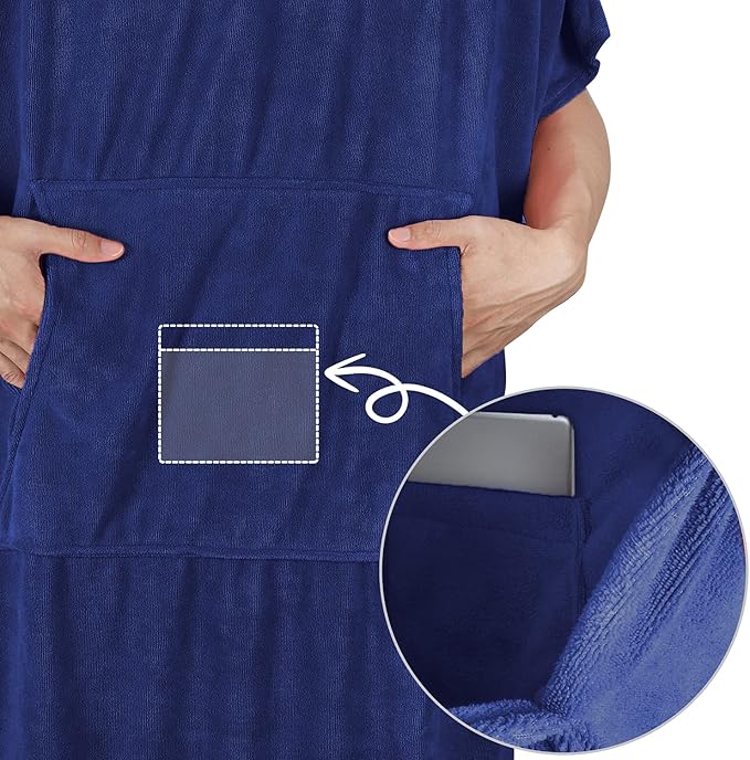 Catalonia Surf Poncho Changing Towel Robe for Adults Men Women, Water Absorbent Wetsuit Change Poncho for Surfing Swimming