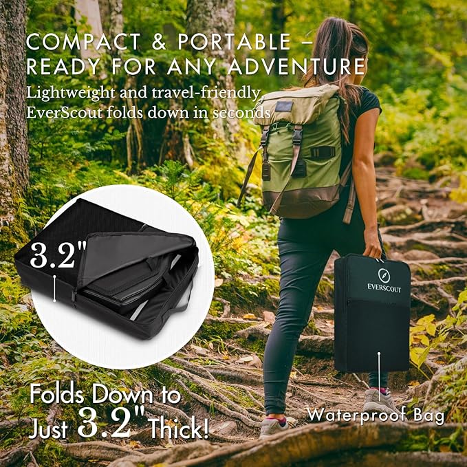 2025 Portable Camping Toilet, Reliable Extra Large Foldable Travel Toilets, Custom compostable waste bags, Compact for Van, Truck, Hiking, Beach, Camp, Car