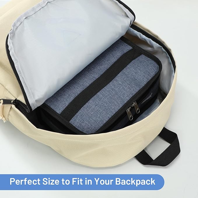 MIER Freezable Lunch Bag Frozen Mini Cooler Small Portable Insulated Lunch Box Freezer Snack Bags for Kids Adult Travel Work School, Bluesteel