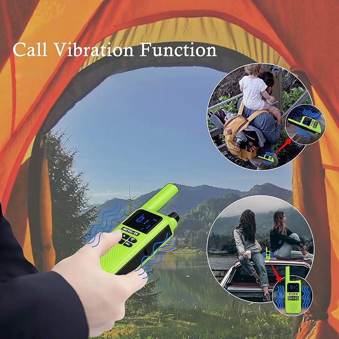 Retevis RA19 Bluetooth Walkie Talkies Rechargeable, Long Range Two Way Radio,NOAA 1400mAh Battery with Wireless Bluetooth Headset for Riding Outdoor Adventure Team(Green,5 Pcs)