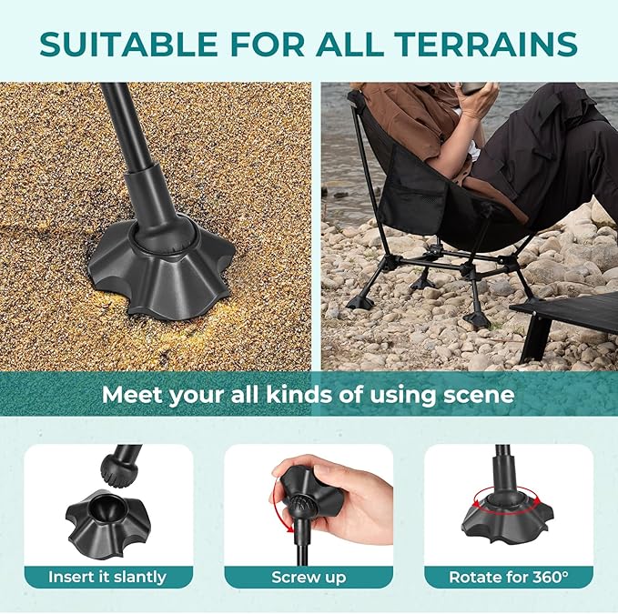 ATEPA Backpacking Chair, Ultralight Folding Portable Small Camping Chairs for Adults Compact Foldable Beach Seat with Anti-Sinking Feet & Aluminum Frame for Outdoor Hiking Travel Fishing