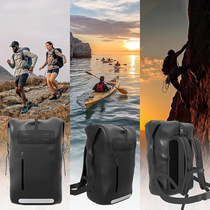 Waterproof Backpack,Heavy Duty Hiking Backpack,35/55/85L dry bag backpack waterproof for Men,Roll-Top Closure,for Kayaking, Travel, Hiking, Fishing, Camping, Motorcycles (green, 55L)