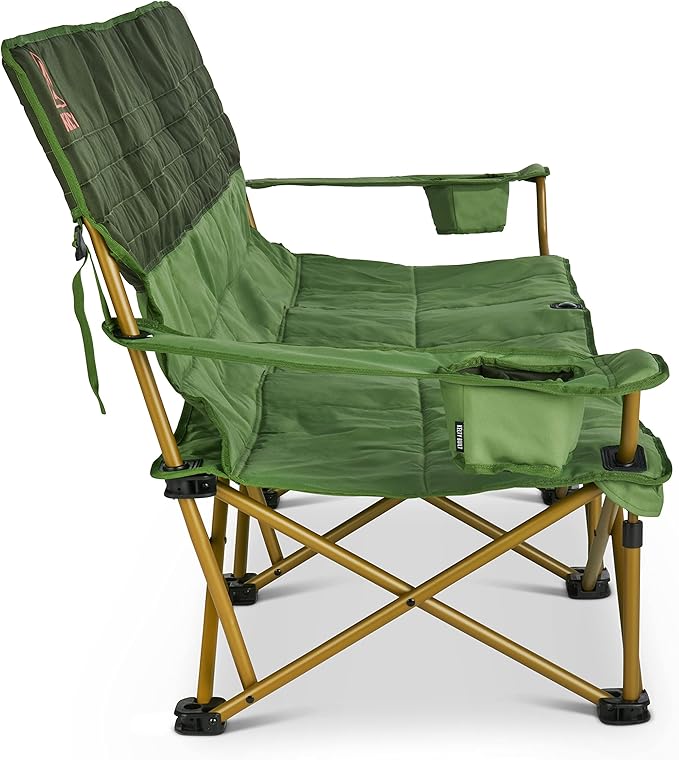 Kelty Lowdown Couch - 3 Person Capacity Camping Chair, Extra Large and Sturdy Bench for Campsites, Soccer Games, and Backyard Parties, 2023 (Dill)