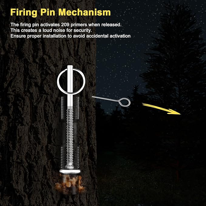 Perimeter Trip Alarm, Trip Wire Alarm Device for Camping and Property Security, 209 Primer Compatible, Early Warning System for Livestock Protection and Intruder Alert