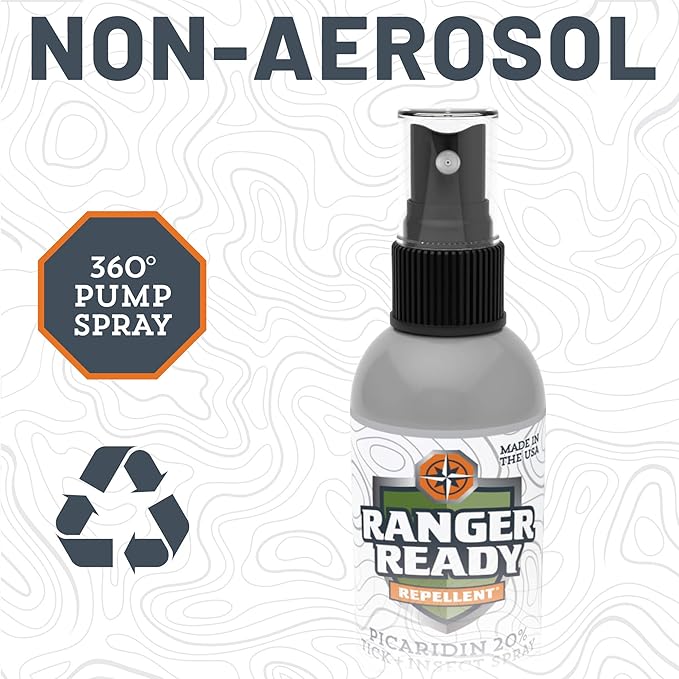 Ranger Ready Picaridin Insect Repellent, Ranger Orange Scent - DEET-Free Travel Size Bug Spray (3.4 Oz, Pack of 1)