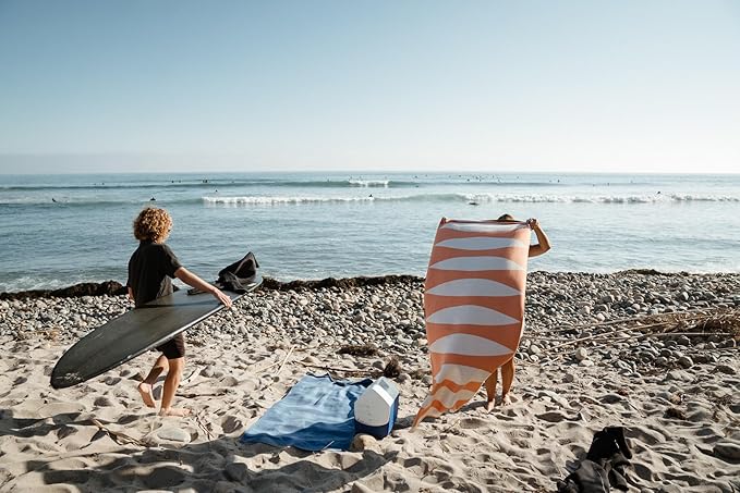 Nomadix Original Towel - Perfect for Beach, Pool, Travel, Camping, Yoga - Made with Recycled Materials - Super Absorbent - Sand Resistant - MCM Orange - 72.5x30