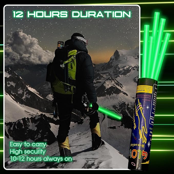 Lewtemi 5 Pcs Large Glow Sticks, 14 Inch Jumbo Light up Sticks Holiday Colorful Sticks Emergency Glow in The Dark Party Supplies for Camping, Halloween, New Year