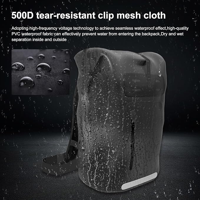 Waterproof Backpack,Heavy Duty Hiking Backpack,35/55/85L dry bag backpack waterproof for Men,Roll-Top Closure,for Kayaking, Travel, Hiking, Fishing, Camping, Motorcycles (black, 35L)