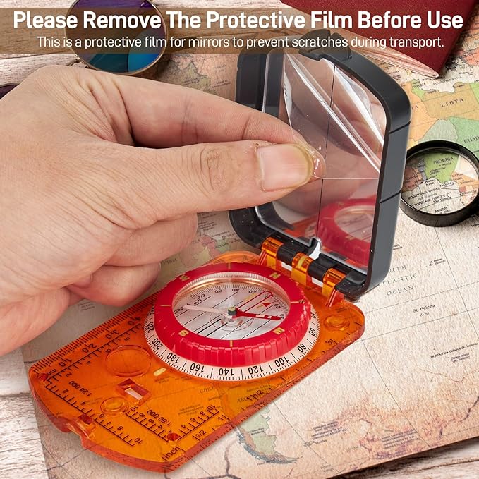 Sportneer Compass Hiking Survival Compass with Mirror Orienteering Compass Boy Scout Compass for Kids Gifts Hiking Camping Backpacking Map Navigation