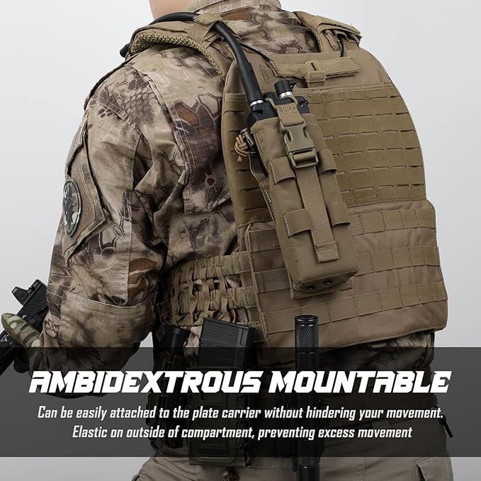 Tactical Radio Holster, Molle Radio Pouch Radio Holder of Single-Handed Operation for Duty Belt Vest Compatible with PRC 152/148 Mainstream Military Intercom Models