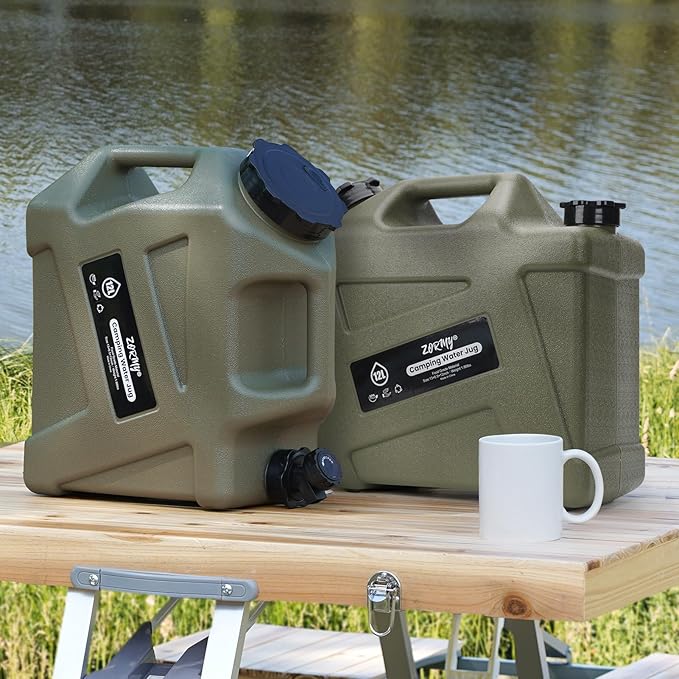 ZORMY 3.2 Gallon Camping Water Container with Spigot, Camping Water Jug, Portable Water Storage Container, BPA Free Large Emergency Water Storage for Camping, Vehicle, Car, Outdoor Hiking, Picnic