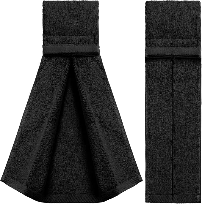 Shimeyao 2 Pcs Football Towel Cotton Sports Football Field Towel Pitching Towel with Closure Football Sweat Towel for Football Gym Men Women Accessories (Black)