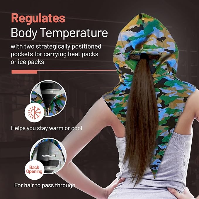 Green Camoflage, Fashion Hoodie with Internal Pockets