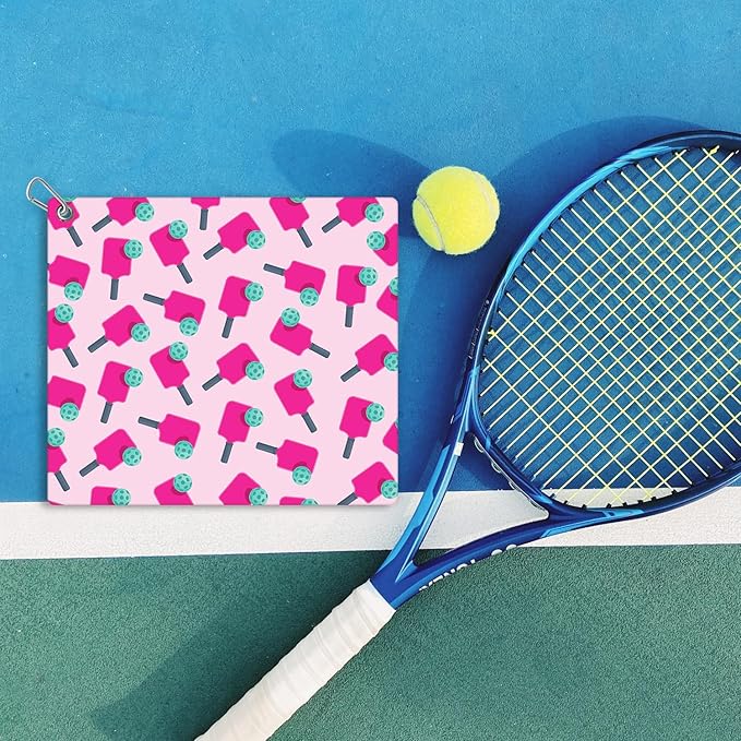 Pickleball Towel, 15x17in Pickle Ball Towels for Women with Carabiner Clip Microfiber Golf Towel Fashion Prints Pickleball Accessories Blanket Funny Pickleball Gifts for Pickleball Lovers