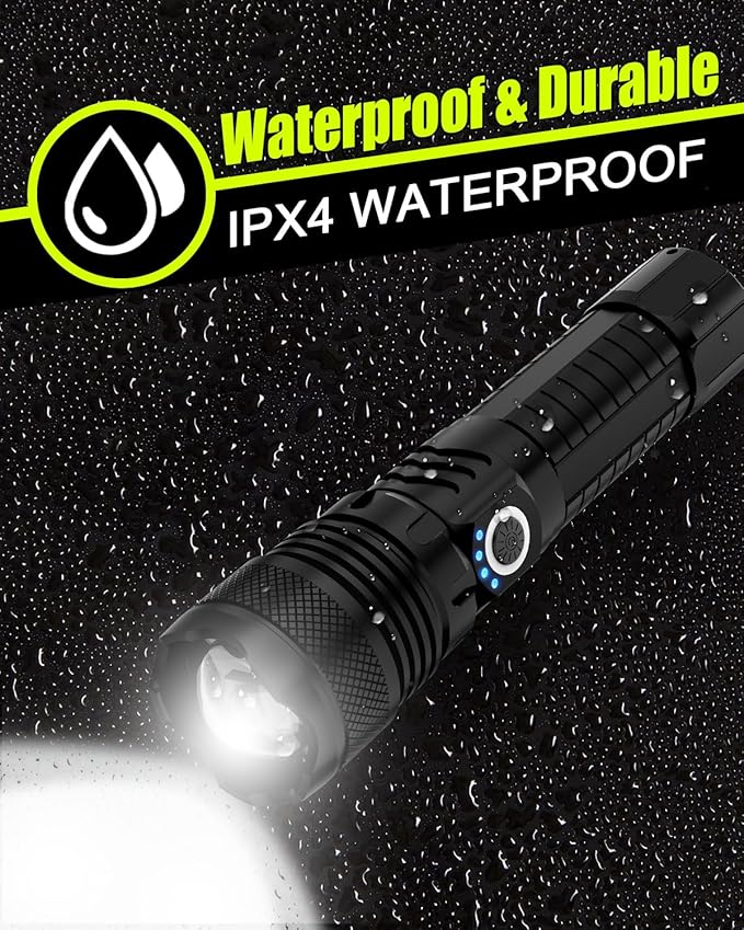 Victoper LED Flashlights 2 Pack, High Powered Lumens Super Bright Tactical Flashlight, Rechargeable Flash Light, 5 Modes Zoomable Waterproof Flash Lights for Emergency, Outdoor, Camping, Hiking