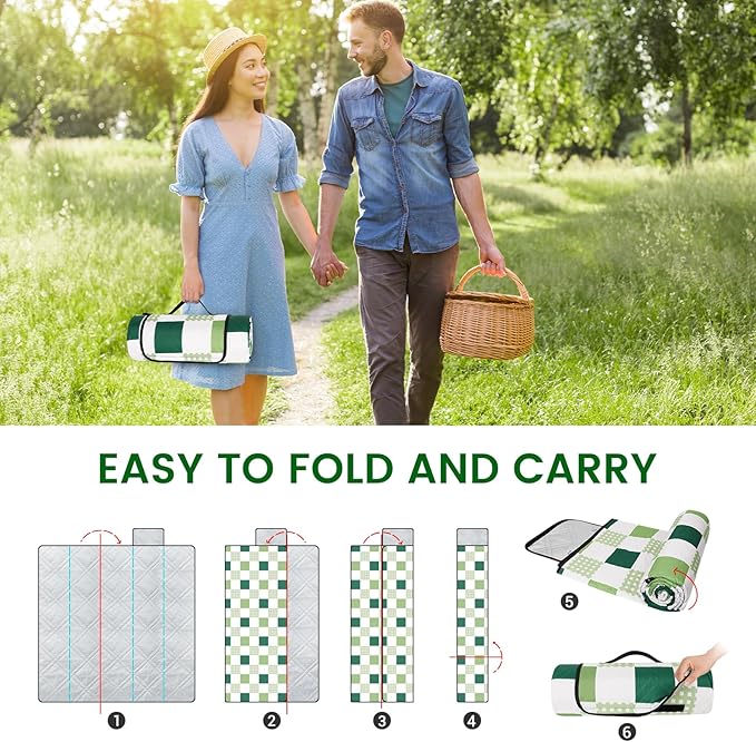 Picnic Blankets,80''x80'' Extra Large Picnic Blankets,Outdoor Picnic Blankets Waterproof Foldable for 6 to 8 Adults,Picnic Mat for Camping Beach Grass Lawn Park
