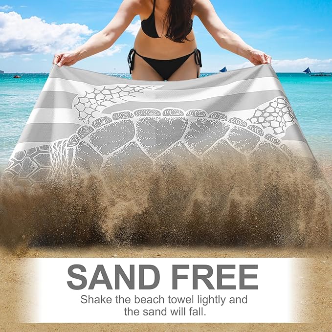Genovega Microfiber Oversized Beach Towel Lightweight Thin Sandproof Compact Towels Women
