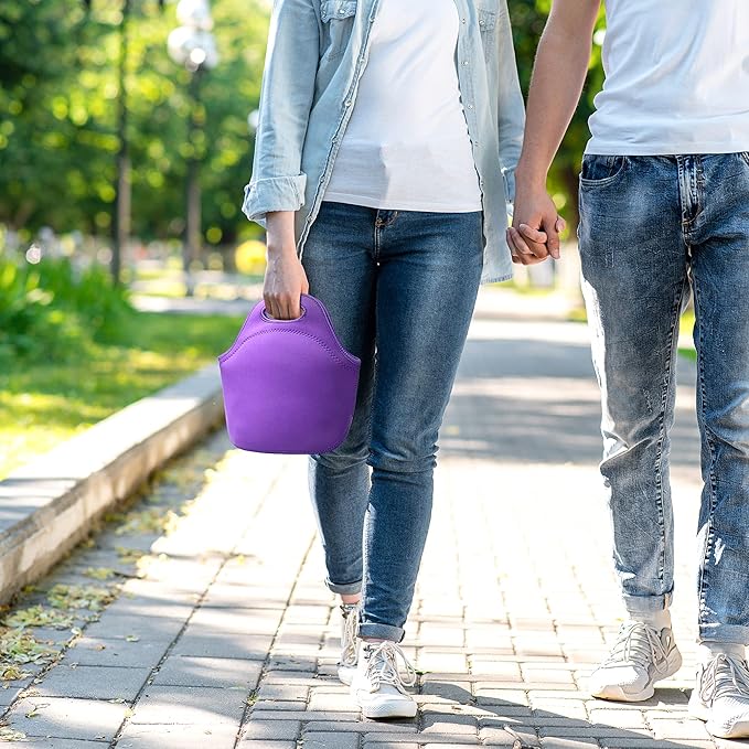 Neoprene Lunch Bags Thermal Insulated Lunch Tote Bag Reusable Washable Neoprene Picnic Bag for Women Men
