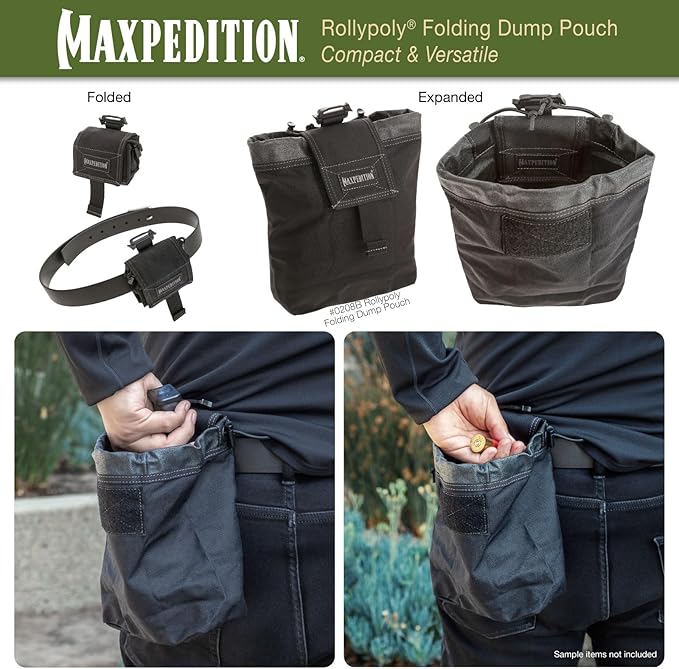 Maxpedition Rollypoly Folding Dump Pouch (Black) 9.4 inch