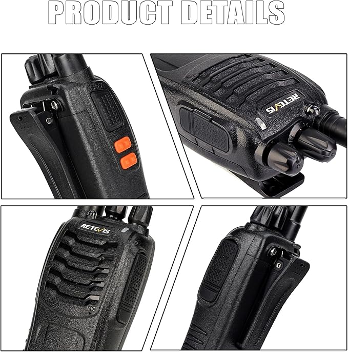 Retevis H-777 2 Way Radios, Walkie Talkies for Adults, Rechargeable Long Range Two Way Radio, Shock Resistant, Short Antenna for Business Education(10 Pack)