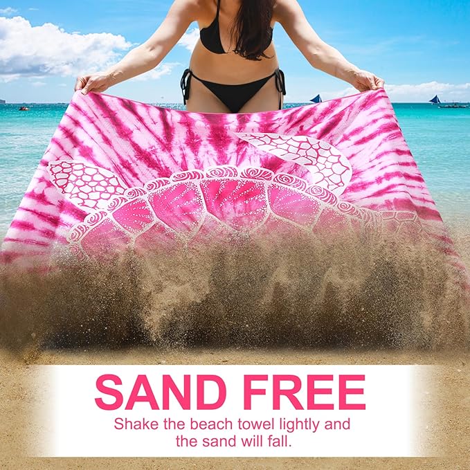 Genovega Microfiber Oversized Beach Towel Lightweight Thin Sandproof Compact Towels Women
