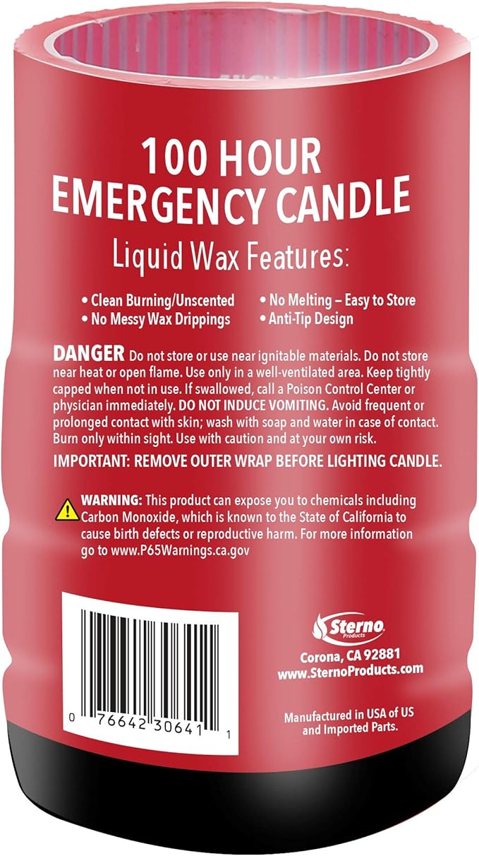 Sterno Liquid Emergency Candles,13.6 oz (Pack of 4)