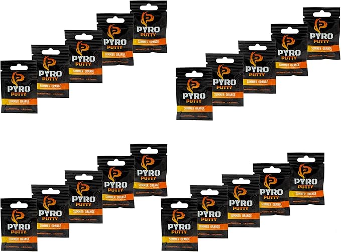 Phone Skope Pyro Putty Fire Starter Single Use 20 or 50 ct Foil Packs | for One Use & Avoids The Sticky Mess | Tear, Separate, Ignite