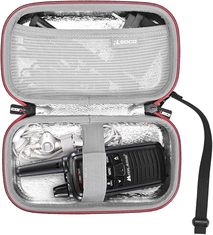 RLSOCO Travel Case Compatible With Midland GXT1000VP4/LXT600VP3/T51VP3 X-TALKER Handheld Portable FRS Two Way Radio (Case Only)