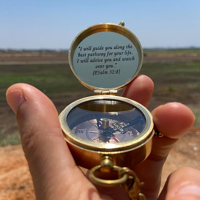 God's Path Compass – Communion & Confirmation Gift for Teenage Boys | Baptism Religious Gifts for Men, Christian, Catholic, Graduation | Sentimental & Inspirational Present – Greeting Card Included