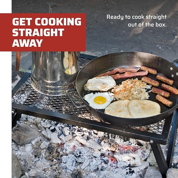 Camp Chef Lumberjack Over Fire Grill - Steel Campfire Grill for Outdoor Cooking Equipment & Camping Gear & Accessories - 16" x 24"