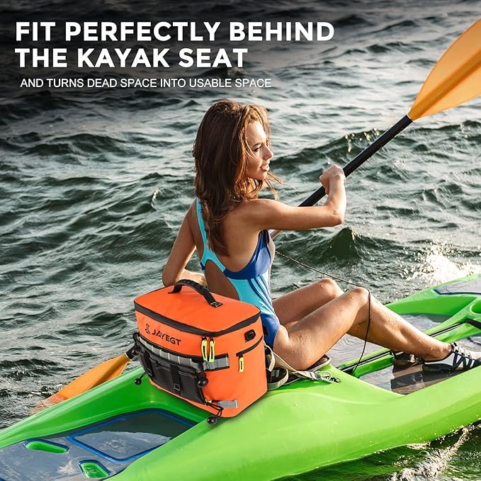 Kayak Cooler Behind Seat - Waterproof Cooler Bag Compatible with Lawn-Chair Seat Kayak,Kayak Accessories Camping Cooler, Portable Ice Chest for Fishing, Beach,Picnic, Trips