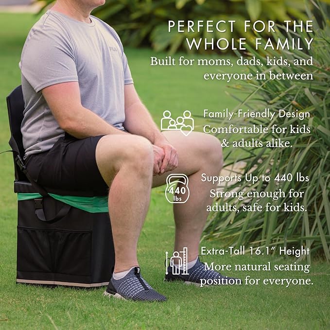 2025 Portable Camping Toilet, Reliable Extra Large Foldable Travel Toilets, Custom compostable waste bags, Compact for Van, Truck, Hiking, Beach, Camp, Car