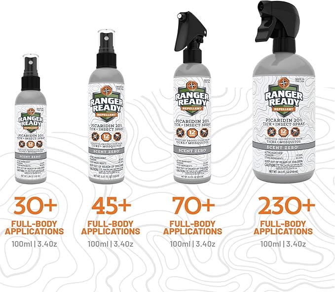 Ranger Ready Picaridin Insect Repellent, Ranger Orange Scent - DEET-Free Travel Size Bug Spray (3.4 Oz, Pack of 1)