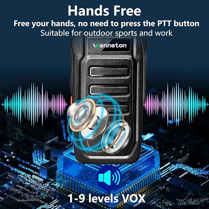 walkie talkies for Adults Long Range,One-Key decoding Copy Frequency,walkie Talkie Compatible with Most Portable Handle Two Way radios 205 Privacy Codes, VOX, Scan, programmable(4 Pack)