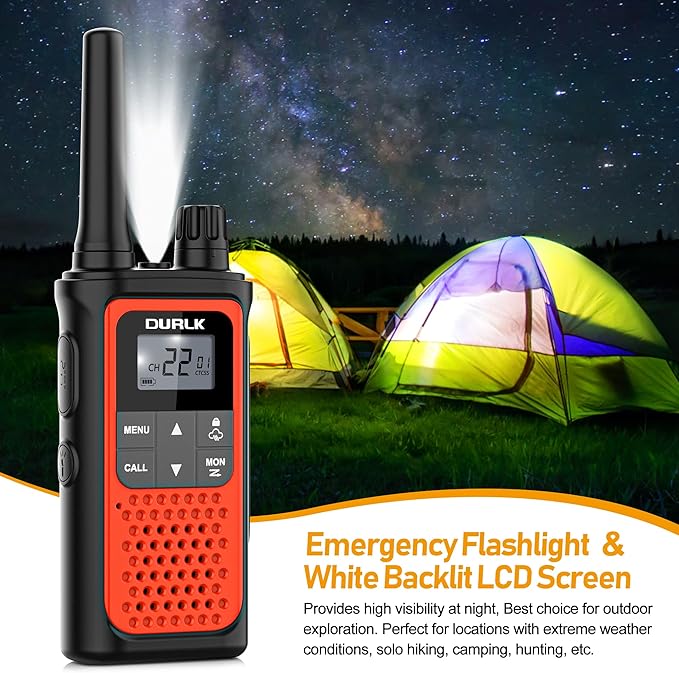 Walkie Talkies Long Range for Adults - Rechargeable Walkie Talkies 2 Way Radios 22 FRS Channels with 1800mAh Li-ion Battery, NOAA Weather Radio, VOX, LED Flashlight for Camping Hiking Cruises (3 Pack)