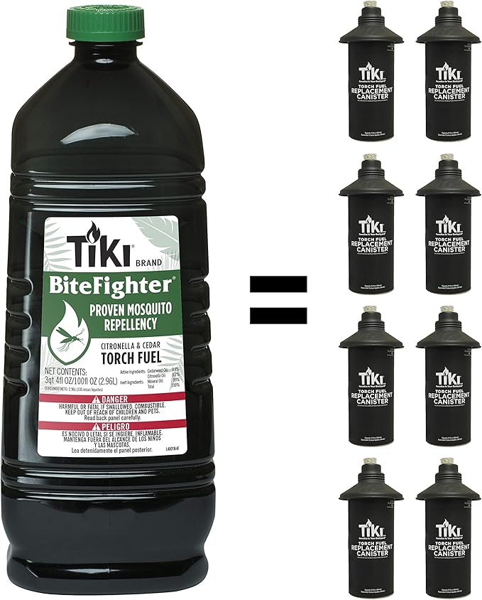 TIKI Brand BiteFighter Mosquito Repellent Torch Fuel for Outdoors, 100 oz, 1216155