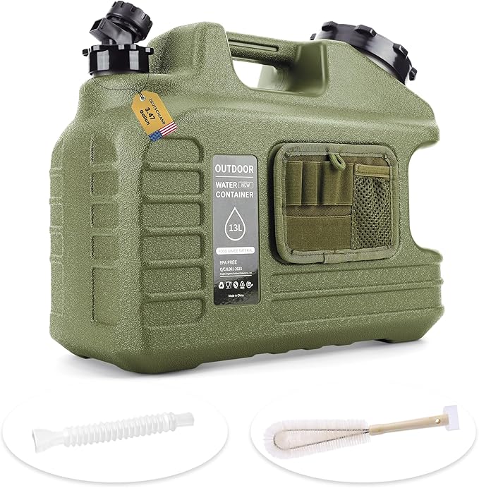 3.5 Gallon Camping Water Container with Spigot/Tool Bag, Camping Water Container BPA Free Water Storage with Spigot No Leakage Portable Emergency Water Tank,Multifunction Water Storage