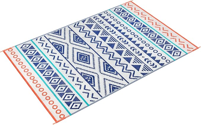 Outdoor Rugs Patio Camping Waterproof - 5x8 Plastic Straw Patio Rug Portable for Campers, Outside RVs Mat, Outdoor Area Carpet for Patios Clearance, Backyard Porch, Balcony, Picnic