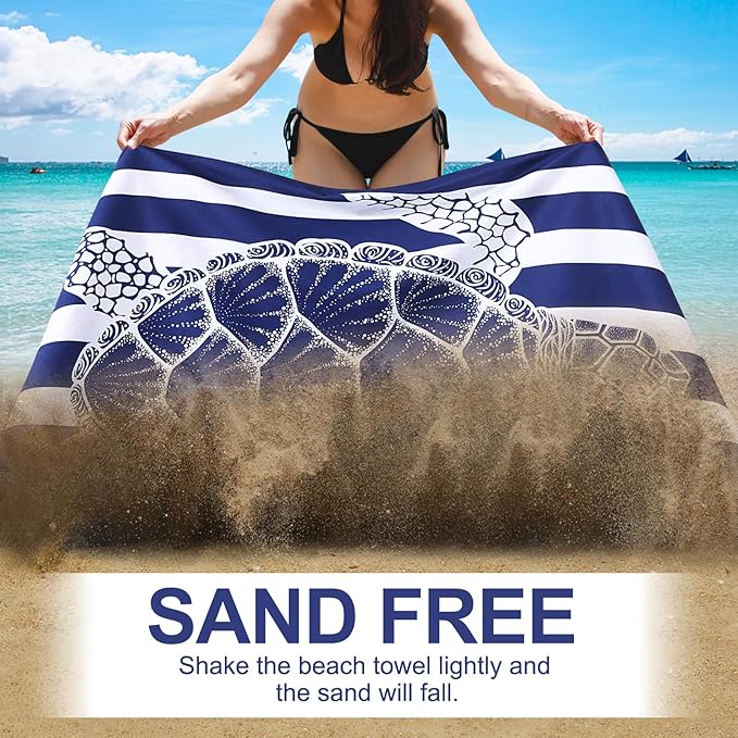 Genovega Microfiber Oversized Beach Towel Lightweight Thin Sandproof Compact Towels Women