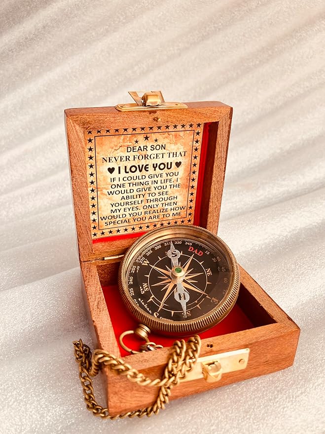 Inspiration Gift for Men Women Engraved Compass - Go Confidently - Thoreau Quote, You're Awesome Employee, Coworker Meaningful Gift for him her