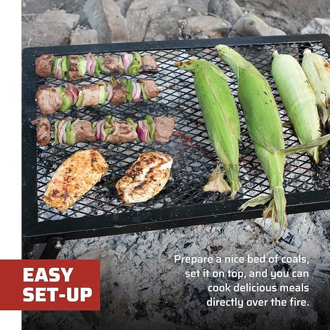Camp Chef Lumberjack Over Fire Grill - Steel Campfire Grill for Outdoor Cooking Equipment & Camping Gear & Accessories - 16" x 24"