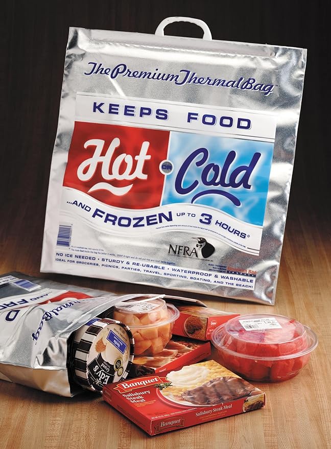 | Insulated Thermal Cooler, Grocery Size, Red/Blue