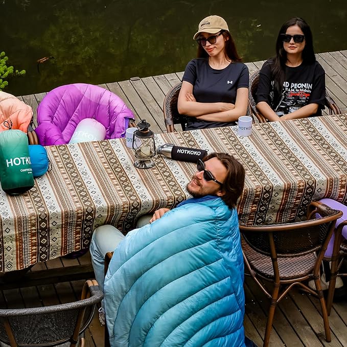 Camping Blanket,Lightweight Down Alternative Puffy Printed Camping Blanket Packable Outdoor Blanket for Camping,Traveling, Stadium, Hiking, Picnics