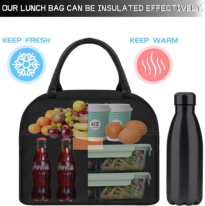 Cute Lunch Bag Women With Placemat and Water Bottle,Insulated Lunch Box for Women,Placemat Keep Clean and Hygienic Durable Leakproof Thermal High Capacity for Travel Picnic Insulated Lunch Bag