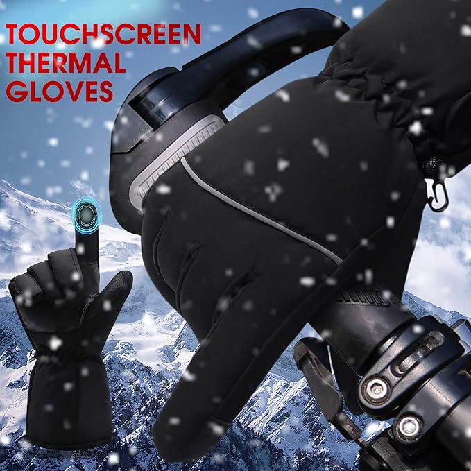 Autocastle Heated Gloves Rechargeable Electric Gloves Camping Hand Warmers Winter Warm Touchscreen Gloves for Men Women Battery Waterproof Gloves Windproof Heat Glove for Outdoor Cycling Skiing Hiking