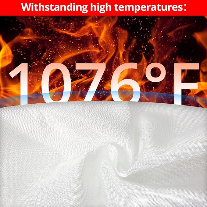SecuCaptain Emergency Fire Blanket for Home - 60"x60" X-Large Flame Retardant Blankets with Fireproof Tabs for House Camping Kitchen Fire Protection Survival Safety