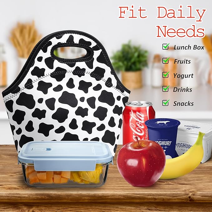 Neoprene Lunch Bags Thermal Insulated Lunch Tote Bag Reusable Washable Neoprene Picnic Bag for Women Men