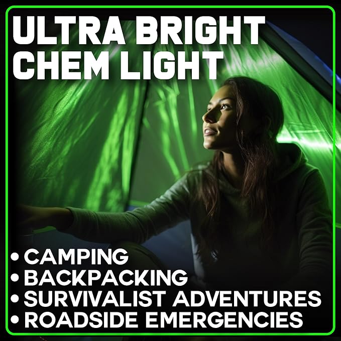 PartySticks Green Glow Sticks Emergency Chem Lights (6", 12 Pack) Military Grade 12 Hour Bulk Tactical Light Sticks for Survival Gear, Camping, Power Outages…