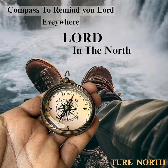 Trust in The Lord with All Your Heart -Proverbs 3: 5-6 Quote Engraved Compass with Wooden Box. Greeting Card, Inspirational Gift Men, Christian Boys Baptism Gifts, Graduation Day